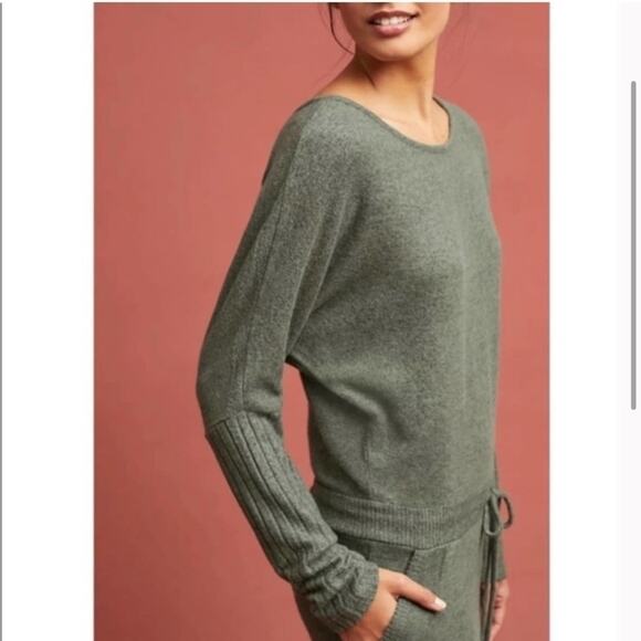 Anthropologie Saturday Sunday Olive Green Drop Waist Sweater Dress Size S - Picture 2 of 8